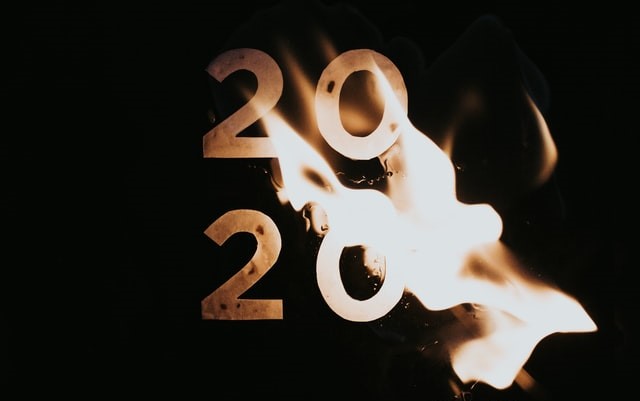 Number 2020 on fire