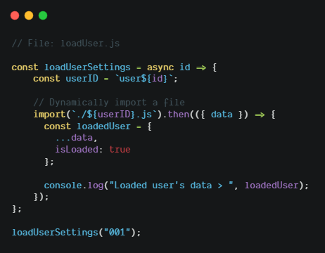 Snippet of code of a Javascript