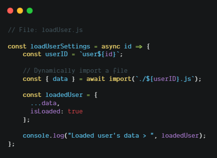 Snippet of code of a Javascript